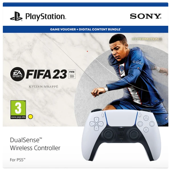 Gamepad Sony DualSense + FIFA23 Fără fir/ White photo 1