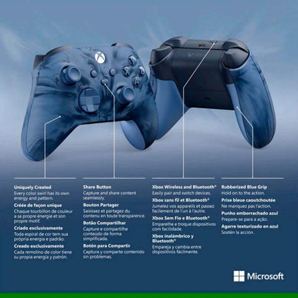 Gamepad Microsoft Stormcloud Vapor Fără fir/ Blue photo 7