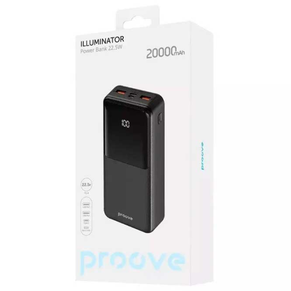 Power Bank Proove Illuminator 20000 mAh / 22.5 W / Black photo 3