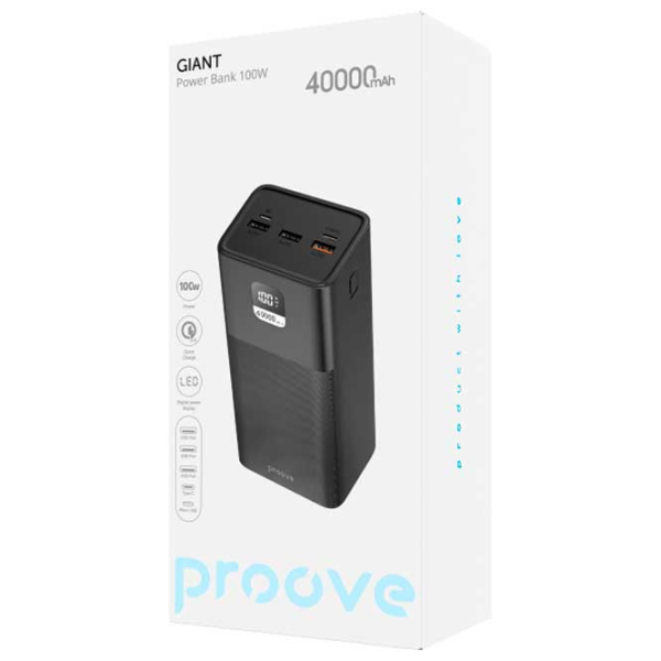 Power Bank Proove Giant 40000 mAh / 100 W / Black photo 4
