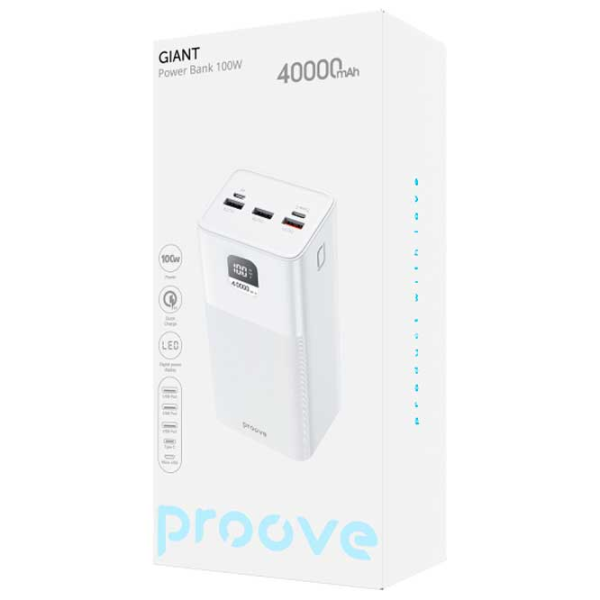Power Bank Proove Giant 40000 mAh / 100 W / White photo 4