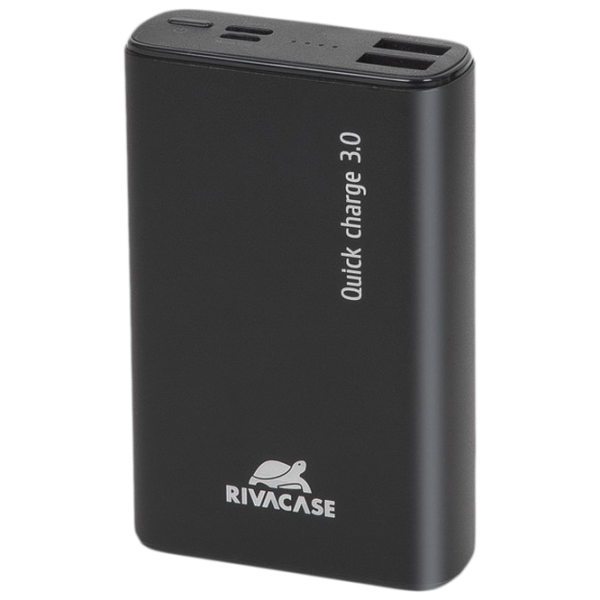 Power Bank RivaCase VA1037 10000 mAh / 18 W / Black photo 1