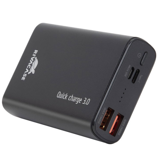 Power Bank RivaCase VA1037 10000 mAh / 18 W / Black photo 4