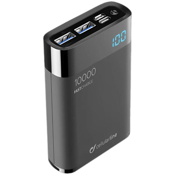 Power Bank Cellularline FreePower Manta HD 10000 mAh / 7.5 W / Black photo 1