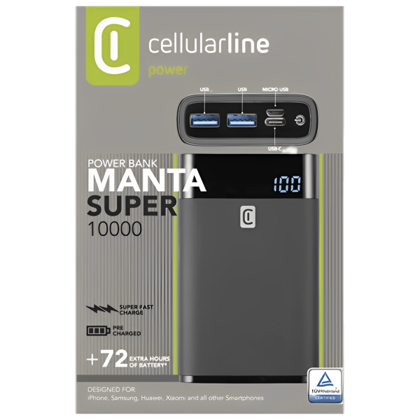 Power Bank Cellularline FreePower Manta HD 10000 mAh / 7.5 W / Black photo 4