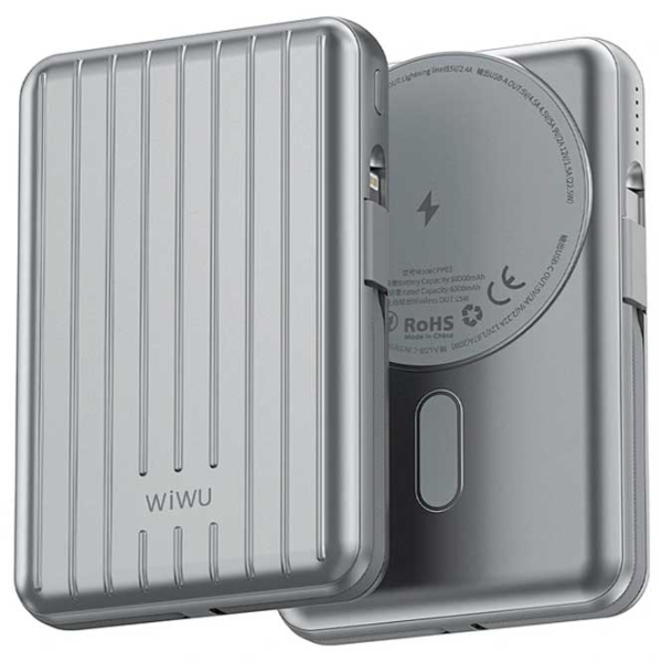 Power Bank WIWU PP03 10000 mAh / 15 W / Silver photo 2