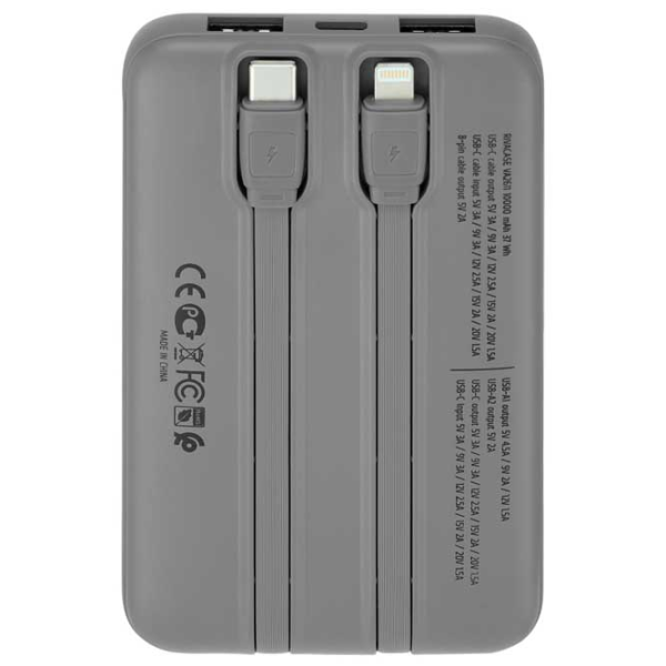 Power Bank RivaCase VA2611 PD 10000 mAh / 30 W / Silver photo 4