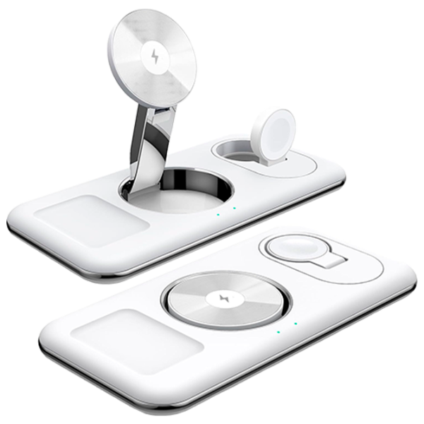 Încărcător wireless Alkaya 3 in 1 Stand 15 W / White photo 1