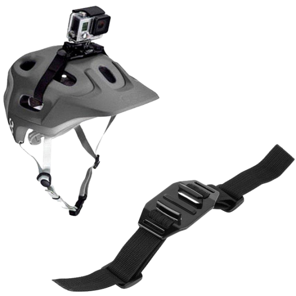 Suport reglabil de prindere cameră action GoPro Vented Helmet Strap Black photo 1