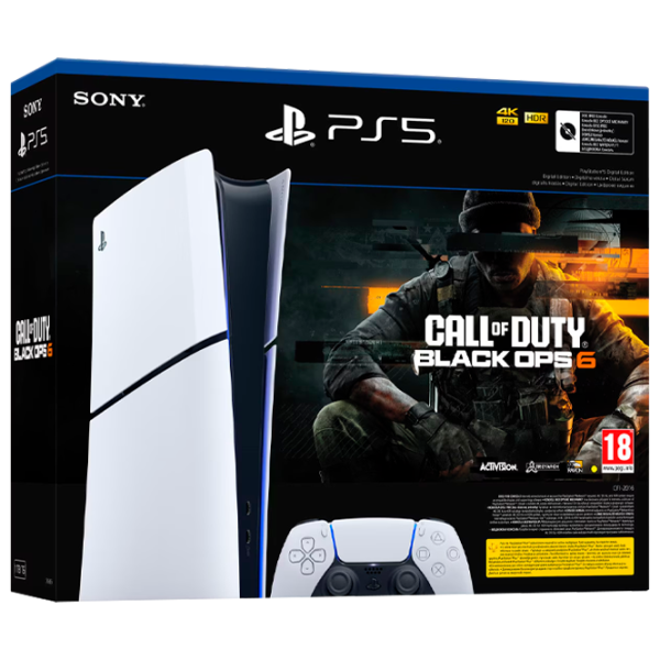 Consolă pentru jocuri Sony PlayStation 5 Slim Digital Edition Call of Duty Black Ops 6 Bundle 1 TB / White photo 1