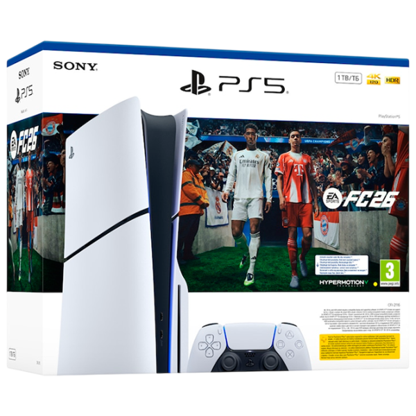 Consolă pentru jocuri Sony PlayStation 5 Slim Disc FC26 Bundle 1 TB / White photo 1
