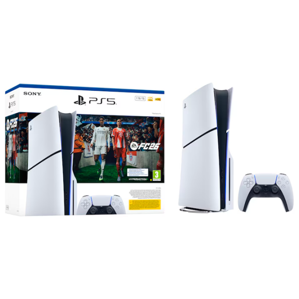 Consolă pentru jocuri Sony PlayStation 5 Slim Disc FC26 Bundle 1 TB / White photo 2