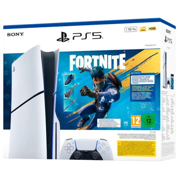 Consolă pentru jocuri Sony PlayStation 5 Slim Disc Fortnite Flowering Chaos Bundel 1 TB / White photo 2