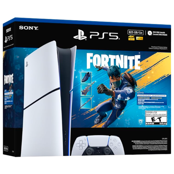 Consolă pentru jocuri Sony PlayStation 5 Slim Digital Fortnite Flowering Chaos Bundel 1 TB / White photo 1