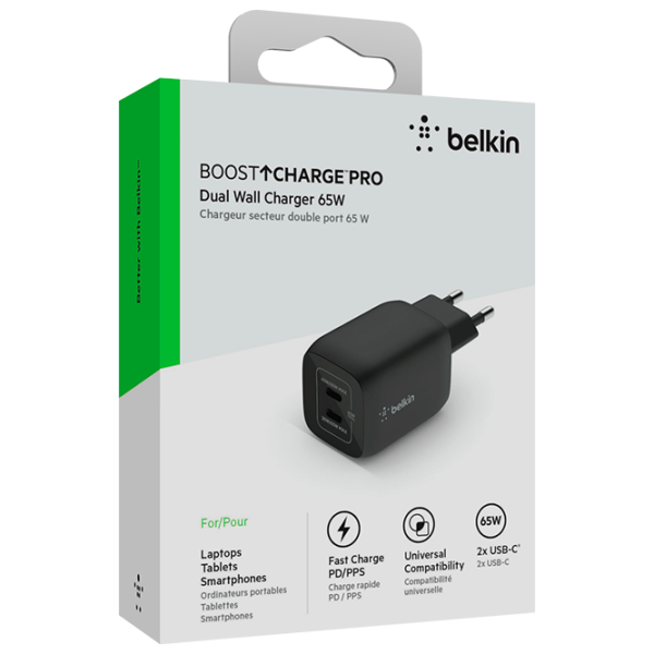 Încărcător de rețea Belkin WCH013VFBK 60 W / Black photo 1