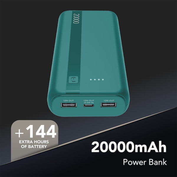 Power Bank Cellularline Essential 20000 mAh / 12 W / Blue photo 2