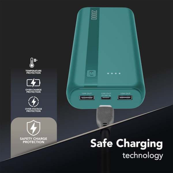 Power Bank Cellularline Essential 20000 mAh / 12 W / Blue photo 5