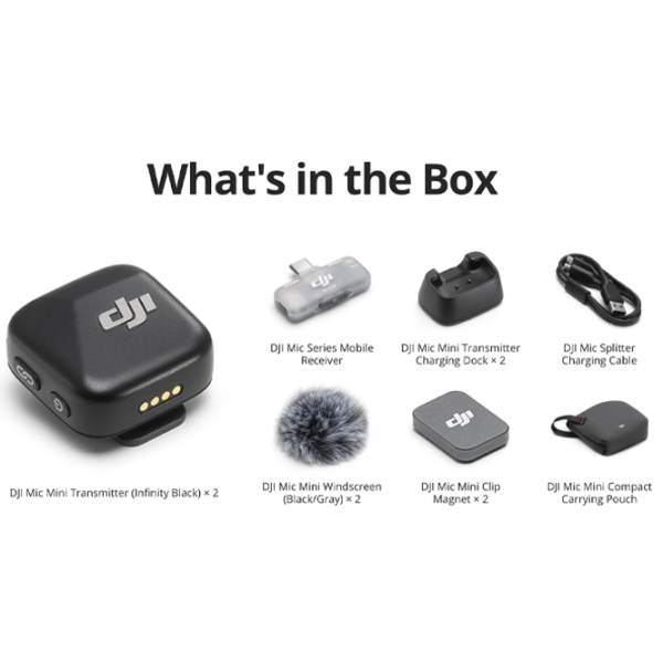 Microfon DJI Mic Mini (2TX + 1 Mobile RX) Black photo 6
