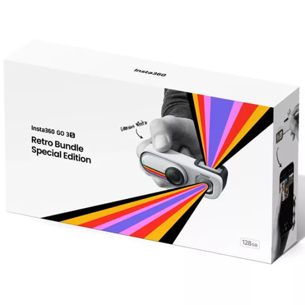 Cameră action Insta360 GO 3S Retro Bundle Special Edition 12 MP Canvas White photo 6