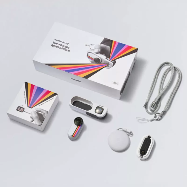 Cameră action Insta360 GO 3S Retro Bundle Special Edition 12 MP Canvas White photo 7