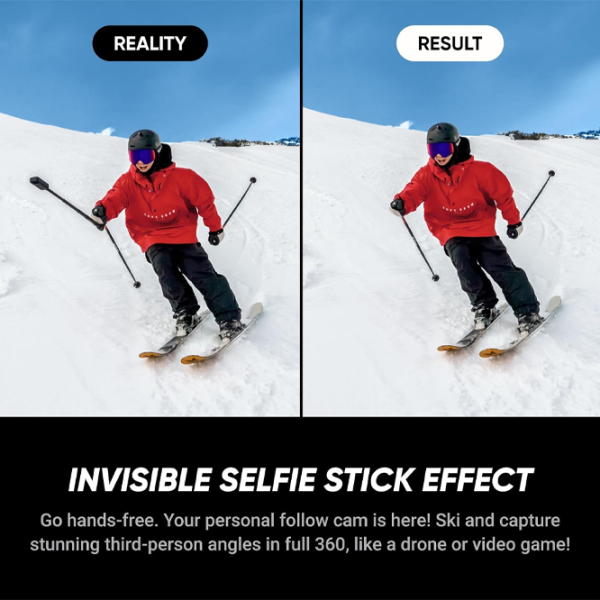 Cameră action Insta360 X5 Ski Bundle 72 MP Black photo 3