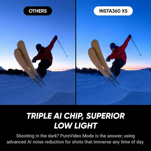 Cameră action Insta360 X5 Ski Bundle 72 MP Black photo 4