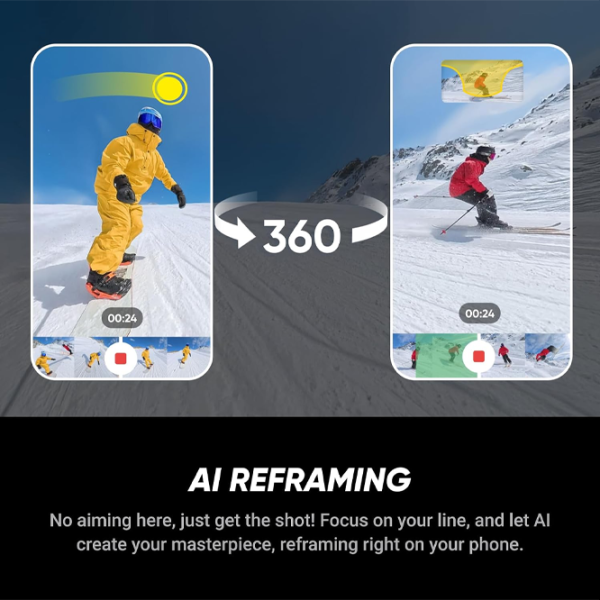 Cameră action Insta360 X5 Ski Bundle 72 MP Black photo 5