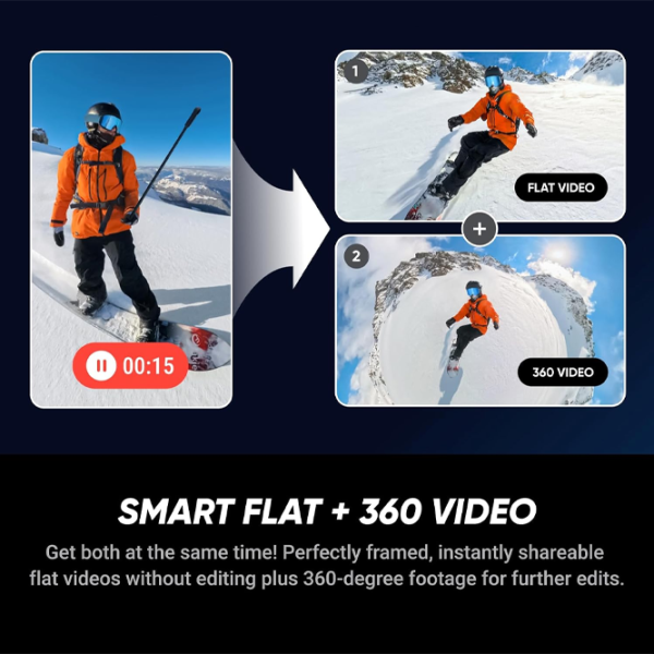 Cameră action Insta360 X5 Ski Bundle 72 MP Black photo 6