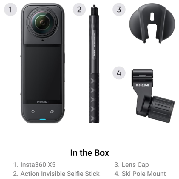 Cameră action Insta360 X5 Ski Bundle 72 MP Black photo 10