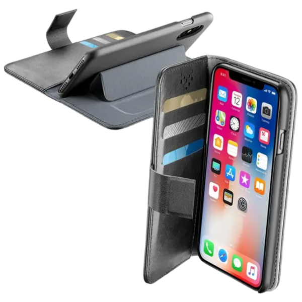Husă pentru smartphone iPhone XS Book Case / Piele artificială / Black photo 2