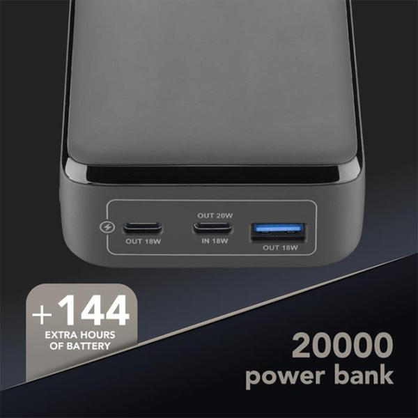 Power Bank Cellularline Essence Promo 20000 mAh / 20 W / Black photo 4
