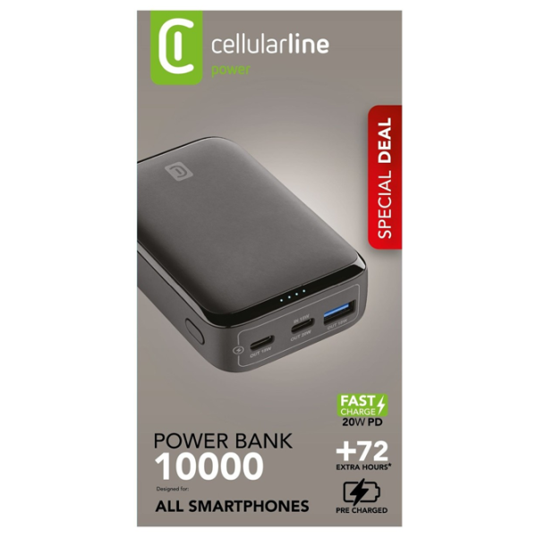 Power Bank Cellularline Essence Promo 10000 mAh / 20 W / Black photo 3