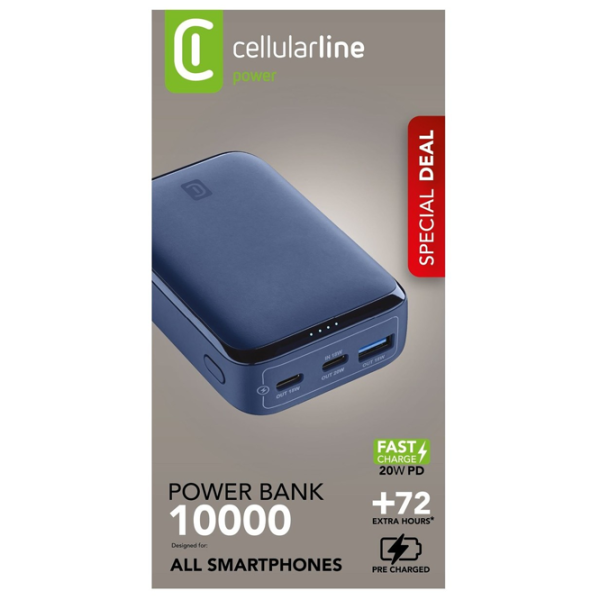 Power Bank Cellularline Essence Promo 10000 mAh / 20 W / Blue photo 3