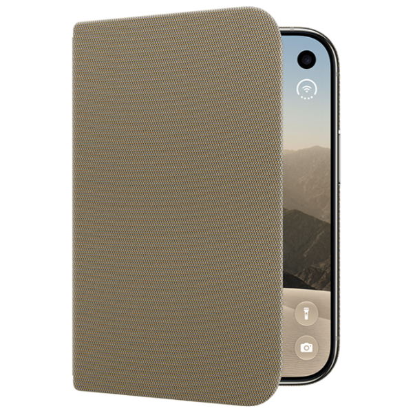 Husă pentru smartphone iPhone DUO Book Cover / Țesătură / Taupe photo 4