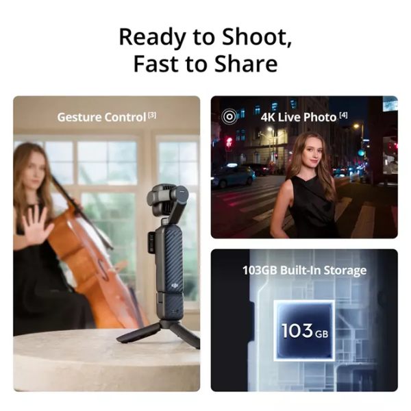 Cameră action DJI Osmo Pocket 4P Standard Combo 37 MP Black photo 11