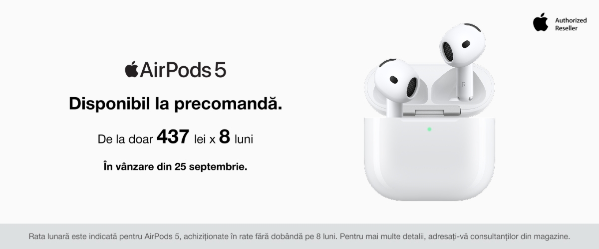 Bucură-te de sunet magic cu noile AirPods 5!
