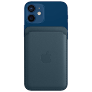 photo Husă Portmoneu iPhone 12 - 14 All MagSafe Back/ Piele/ Blue