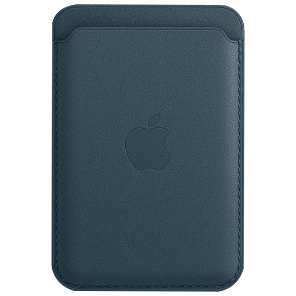 Husă Portmoneu iPhone 12 - 14 All MagSafe Back/ Piele/ Blue photo 2