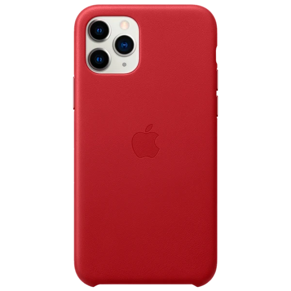 Husă pentru smartphone iPhone 11 Pro Back/ Piele/ Red photo 1