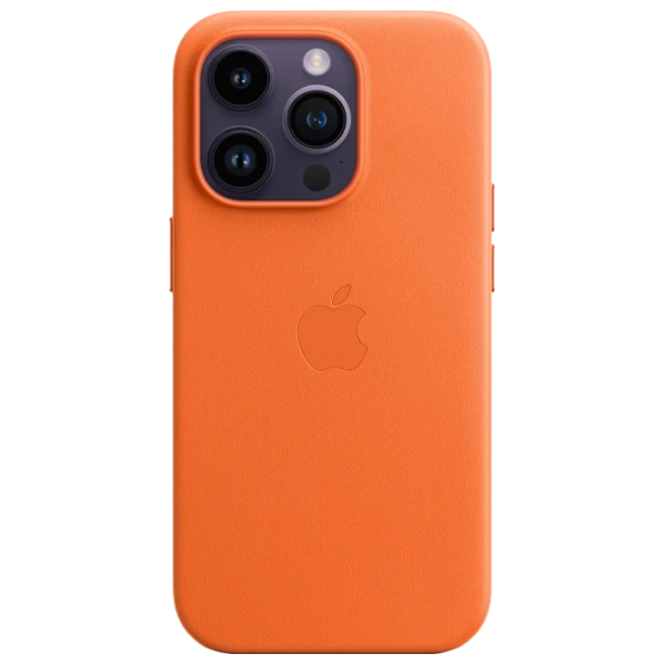 Husă pentru smartphone iPhone 14 Pro MagSafe Back/ Piele/ Orange photo 1