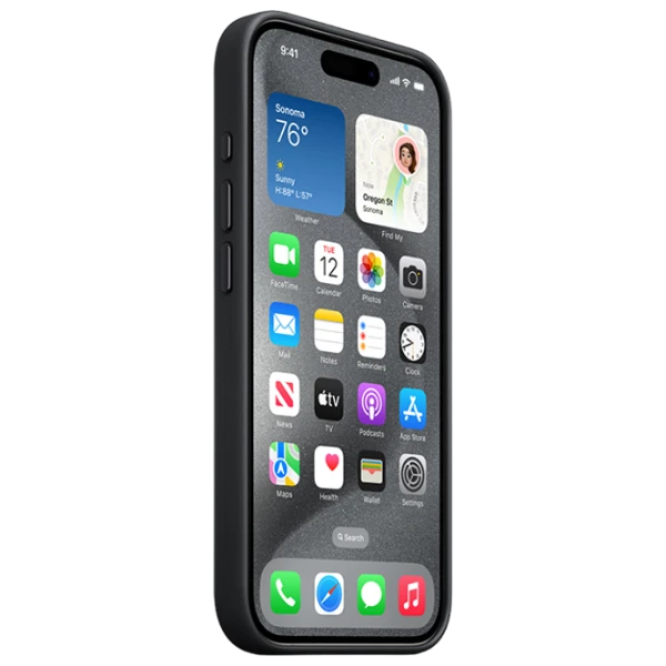Чехол для смартфона iPhone 15 Pro MagSafe Back/ FineWoven/ Черный photo 3