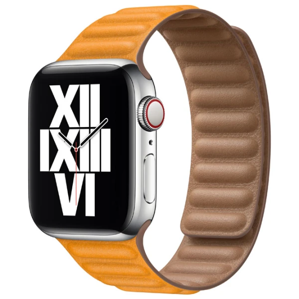 Curelușă Apple Watch M/ L Leather/ 42/ 44 mm/ California Poppy photo 3