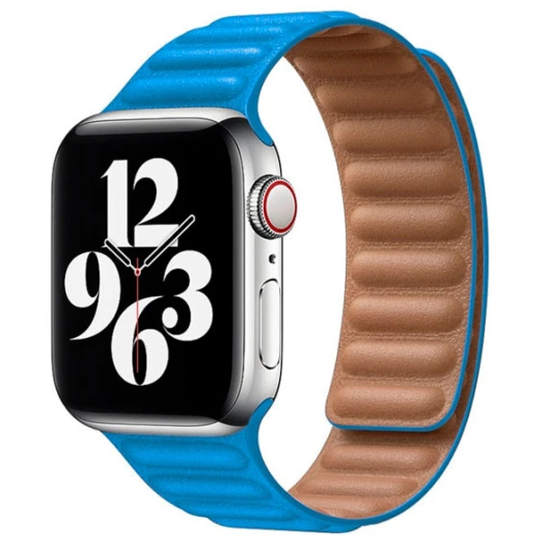 Curelușă Apple Watch M/ L Leather/ 42/ 44 mm/ Blue Baltic photo 2