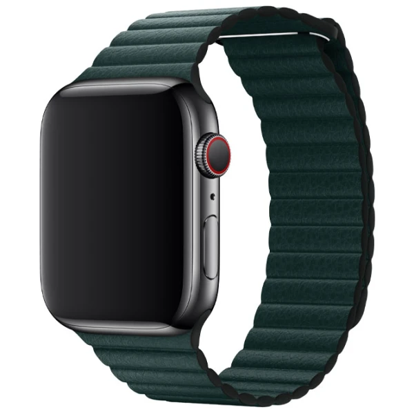 Curelușă Apple Watch Loop Leather/ 42/ 44 mm/ Green Forest photo 2