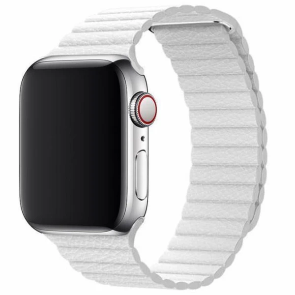 Curelușă Apple Watch Loop Leather/ 42/ 44 mm/ White Forest photo 2