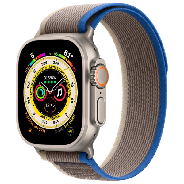 Ремень Apple Watch Trail Loop Nailon/ 49 мм/ Серый Синий/ Бежевый photo 2