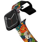photo Curelușă Apple Watch Ultra 2 Impact Band 70s Retro Floral 38, 40, 41 mm/ Black Multicolor