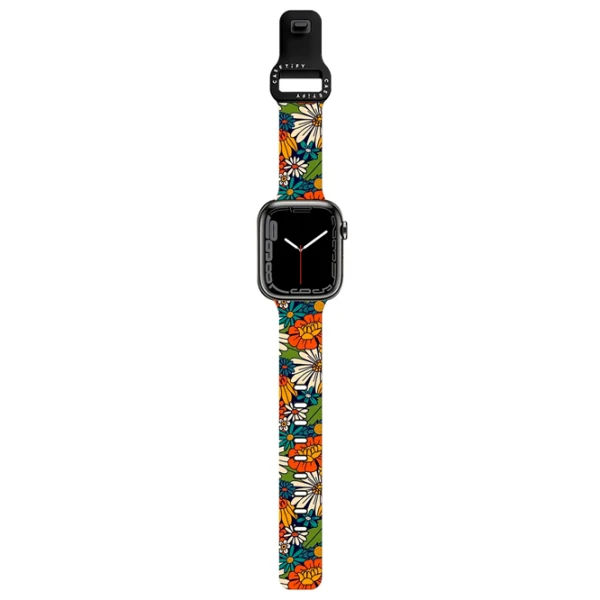 Curelușă Apple Watch Ultra 2 Impact Band 70s Retro Floral 38, 40, 41 mm/ Black Multicolor photo 2