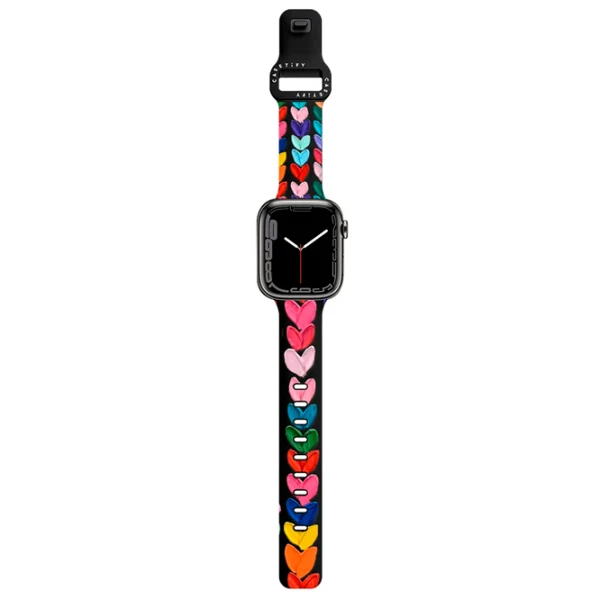 Ремень Apple Watch Ultra 2 Impact Band Clear Polka Daub Hearts 38, 40, 41 мм/ Черный Разноцветный photo 2