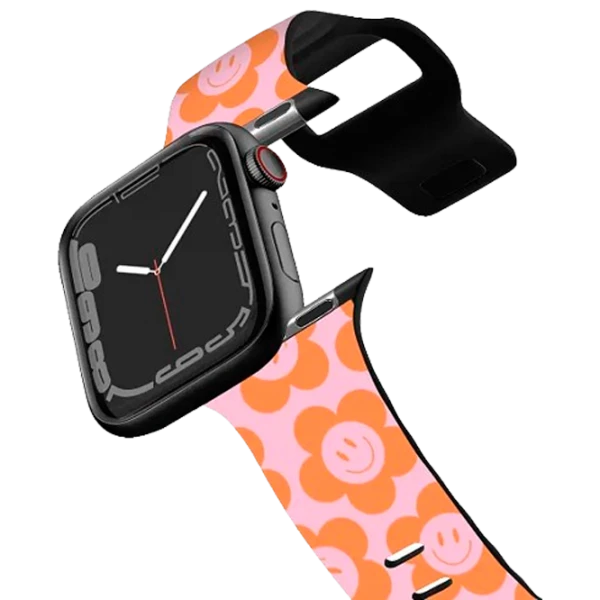 Curelușă Apple Watch Ultra 2 Impact Band Happy Floral 38, 40, 41 mm/ Black Orange photo 1